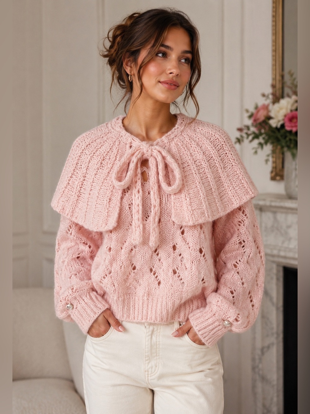 CHANEL Pink Wool Cardigan/Sweater
